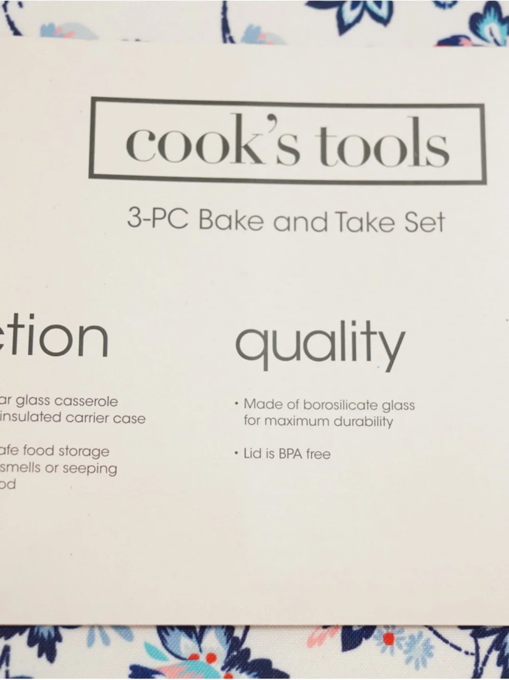 Floral 3-Piece Bake Set with Orange Trim